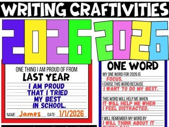 New Years 2026 Writing Craft One Word & Goal Setting Resolution Writing Activity