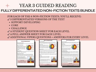 Year 3 Differentiated Non-Fiction Guided Reading Comprehension Texts