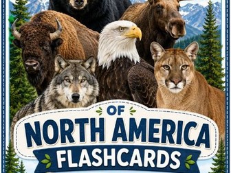 Wild Animals of North America Flashcards | 20 Printable Animal Cards