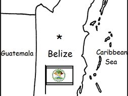 BELIZE - Printable handout with map and flag | Teaching Resources