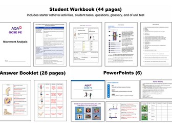 GCSE PE AQA Movement Analysis Workbook, Answer Booklet and PowePoints