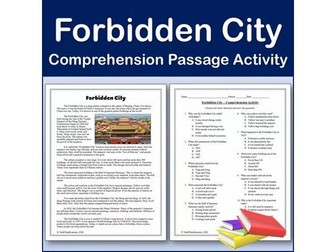 Forbidden City | International Landmarks Reading Comp Passage & Activity Editable