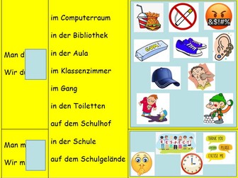 GCSE German: School rules - sentence builder