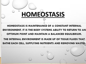 A Level Homeostasis- Temperature control, Glucose control, Diabetes, Negative and Positive feedback.