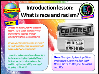 Racism  + Discrimination PSHE