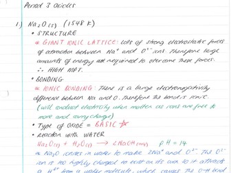 AQA A-Level Chemistry Period 3 Oxides notes - A/A*