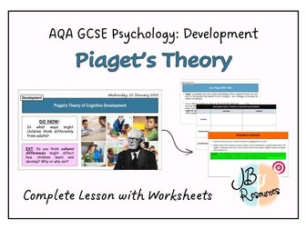 AQA GCSE Psychology: INTRODUCTION TO PIAGET'S THEORY OF COGNITIVE DEVELOPMENT [Development Topic]