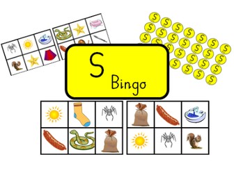 Bingo for initial sound, S