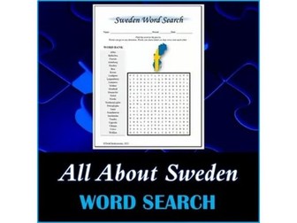 All About Sweden Word Search Puzzle