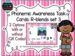 Phonemic Awareness Task Cards: R-blends Set 3