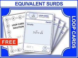 Equivalent Surds (Loop Cards)