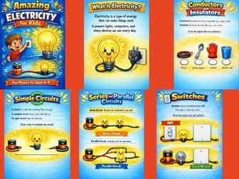 Amazing Electricity for Kids | Physics Worksheets | Science Activities | Age 6–9 | Printable PDF