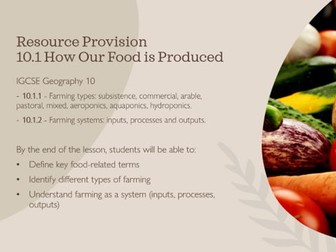 How our Food is Produced - IGCSE Geography (First Exams 2027 - Resource Provision)