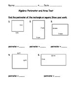 Perimeter And Area Test Go Math Chapter 13 4th Grade Teaching Resources