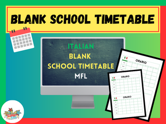 ITALIAN Blank School Timetable