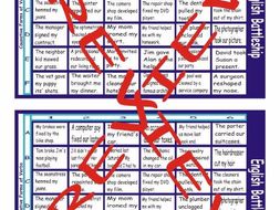 Causative Forms of Verbs Battleship Board Game