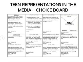 Choice board - Teen Representation