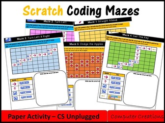 Scratch Programming Coding Mazes: Coding Unplugged Activities