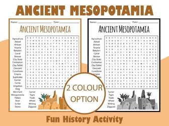 Ancient Mesopotamia Word Search | Fun History Activity for Students (Grades 4–7)
