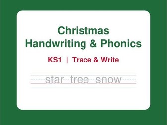 Christmas Handwriting & Phonics KS1 (Trace and Write) - Free Printable