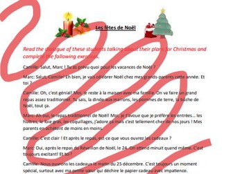FRENCH GCSE Christmas themed activities
