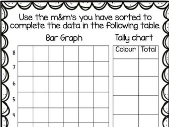 M&M Bar graph and tally chart handling data