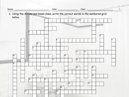 House Rooms Furniture Crossword Puzzle Teaching Resources