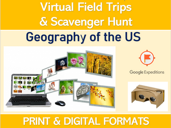 GEOGRAPHY OF THE US (Google Expeditions): Virtual Field Trip & Scavenger Hunt