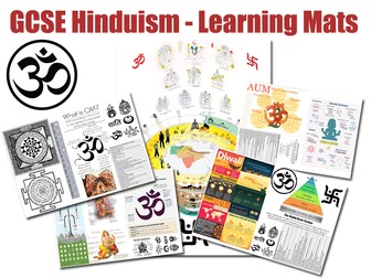 GCSE- Hinduism - Learning Mats (5 x A3) [Printables, Revision, Learning Checklist, PLC, Posters]