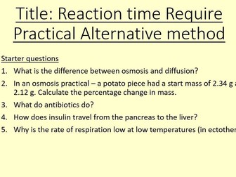 Reaction time required practical method