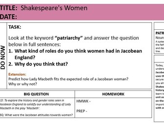 KS3 Macbeth Full SOW with KO and Quizzes