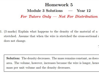 OCR A-level Physics Homework Pack (with solutions)