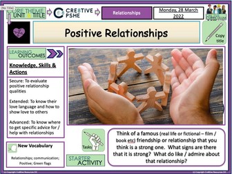 Positive Relationships PSHE