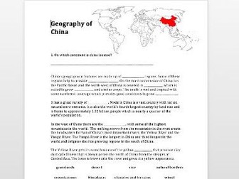 Geography of Ancient China Activity