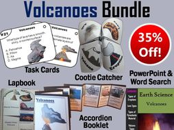 Volcanoes Task Cards, PowerPoint and Activities Bundle