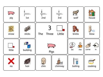 The Three Little Pigs Symbol Word Grid