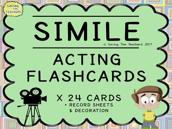 Simile Acting Game Flash Cards