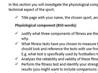 A-Level PE (Edexcel) PA & PDP Coursework guide for students