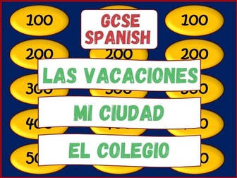 GCSE Spanish Quiz - Holidays, My town & School