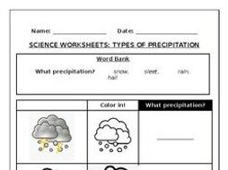 Science Worksheets: Types of precipitation | Teaching Resources