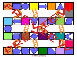 Colors and Shapes Chutes and Ladders Board Game