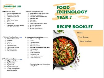 Year 7 Food Technology Recipe Booklet