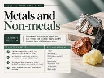 Pearson Edexcel iGCSE Chemistry 4XCH1 | Metals & Non-metals | Complete Lesson