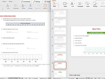 Statistics Test - Mean, Mode, Median, Range, Box Plots, SD