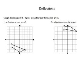 GCSE maths worksheet: translations: reflections | Teaching Resources
