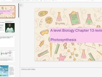 A level Biology Photosynthesis revision