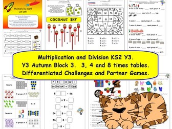 Multiplication and Division Year 3 Differentiated Challenges, Activities, Games and Presentations 1