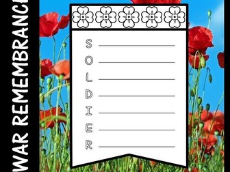 Anzac Day, Armistice Day, Remembrance Day - Acrostic Poetry Writing (Bunting)
