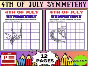 4th of July Lines of Symmetry Activity: Independence Day Symmetry Practice