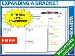 Expanding a Bracket (Progressive Worksheets)